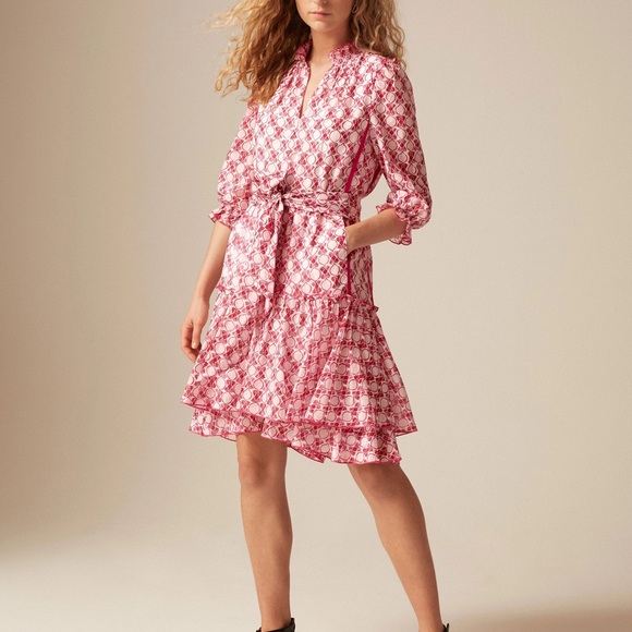 Me+Em pink brocade belted tiered dress. U.K. 16 worn once like new - Picture 16 of 16